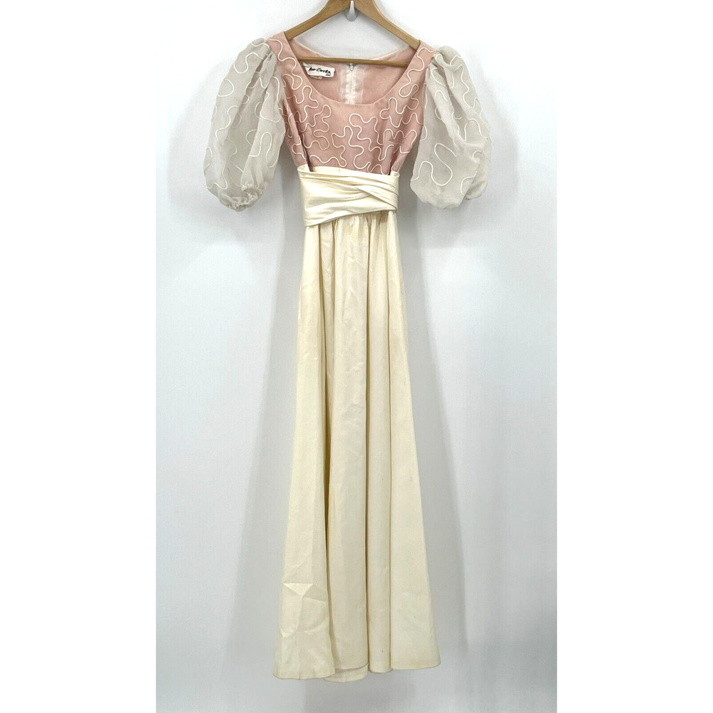Vintage Victor Costa Dress Women's 4 Balloon Sleeve Peasant Fairy Cottagecore